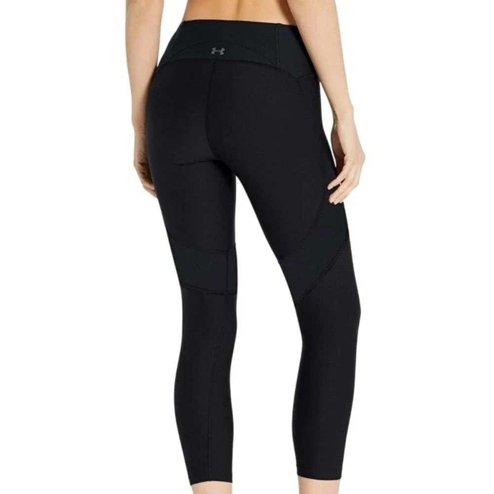 UNDER ARMOUR NWT Women's XS Black‎ Vanish Crop Leggings UA HeatGear Compression